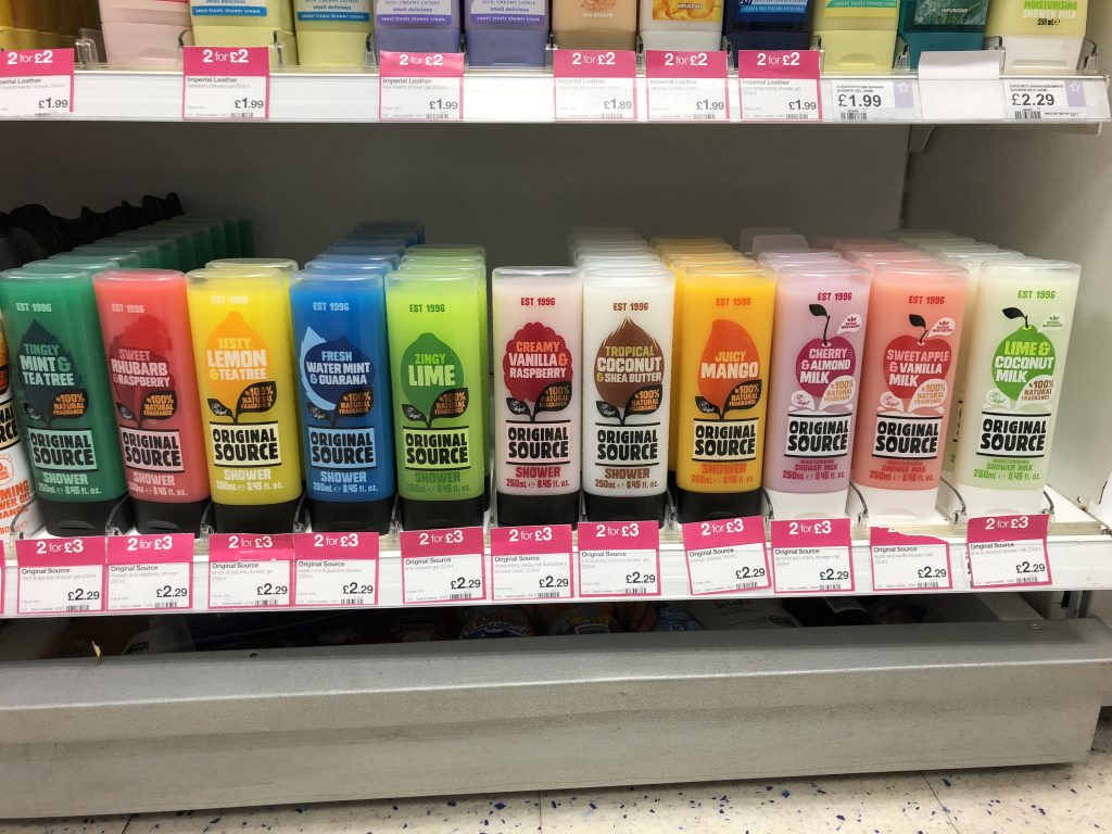 Original Source shower gel 2 for £3 in Superdrug Vegan Steals