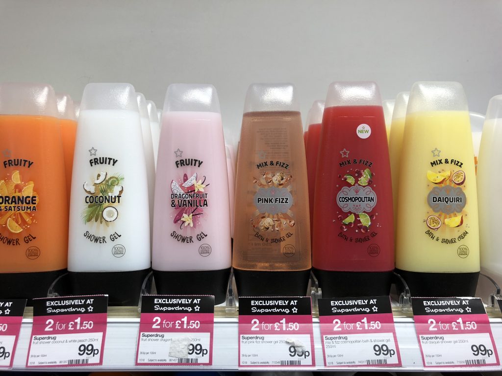 Superdrug shower gel 2 for £1.50 Vegan Steals