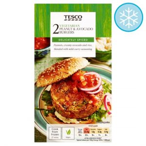 Tesco 2 Vegan Peanut And Avocado Burgers