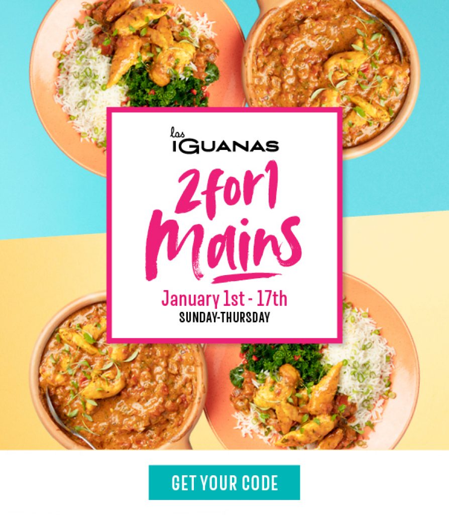 Las Iguanas 2 for 1 Meals