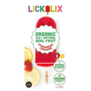 Lickalix Strawberry Lemonade Ice Lollies 3 x 75g