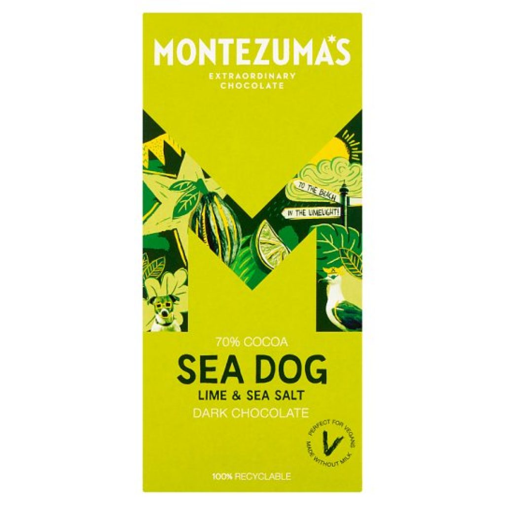 Montezuma's Sea Dog Dark Chocolate Lime & Sea Salt 90g
