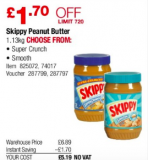 Massive 1.13kg Skippy £5.19 each